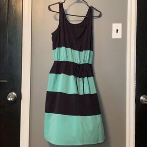 Blue and aqua striped dress